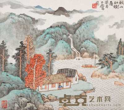 宋玉麟 1993年作 秋山红树图 镜心 24×27cm